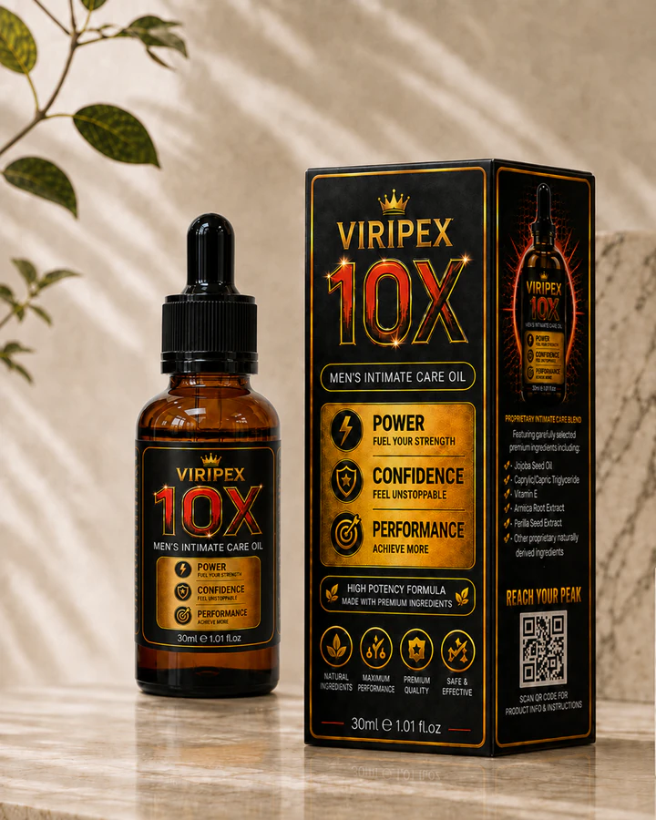 VIRIPEX 10X official box and bottle in a light premium product setting