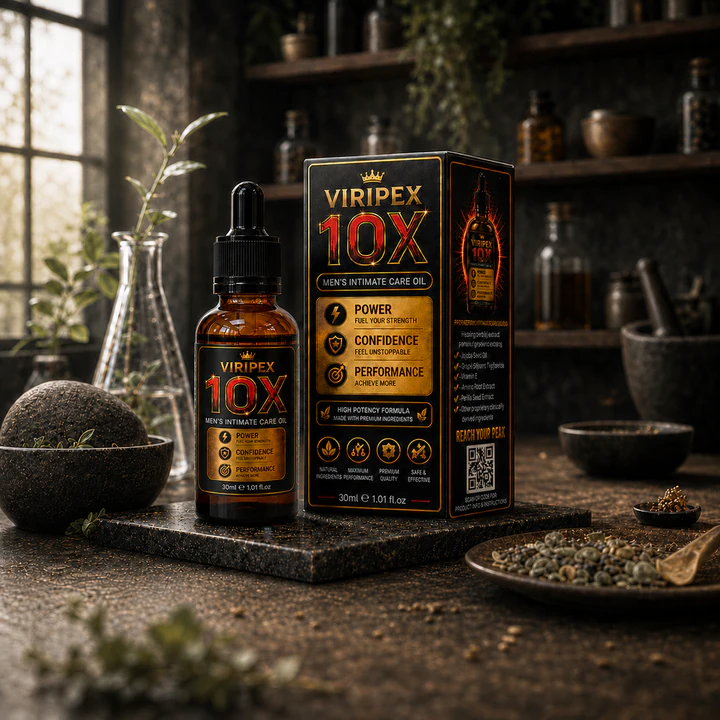 Official VIRIPEX 10X box and bottle presented with botanical ingredients